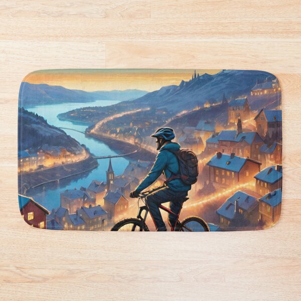 Item preview, Mountain Biker Shreds Snowy Trails at Christmas designed and sold by GrizzlyCollective.