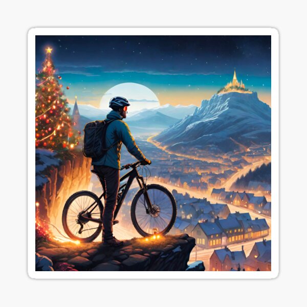 Item preview, Snowy MTB Adventures During Christmas Time designed and sold by GrizzlyCompany.