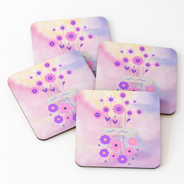 Item preview, Abstract flower bouquet in pink and purple. designed and sold by Swingfroglet.