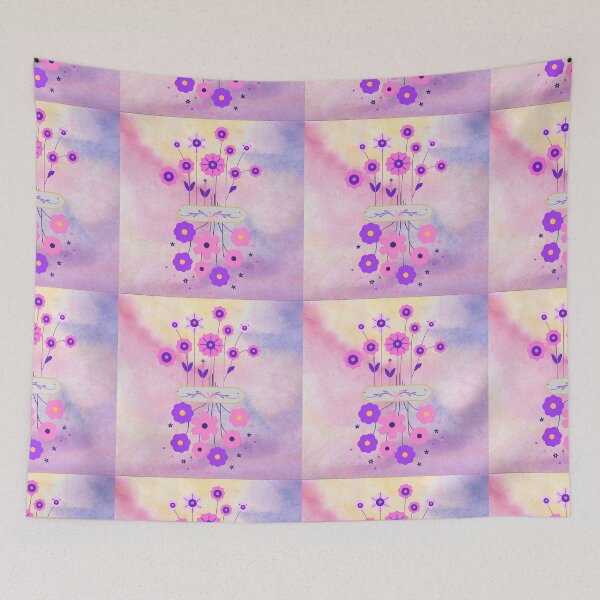 Item preview, Abstract flower bouquet in pink and purple. designed and sold by Swingfroglet.
