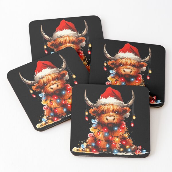 Artikelvorschau, Weihnachtshochlandkuh Heilan Coo Weihnachtsbeleuchtung entworfen und verkauft von TomFrontierArt.