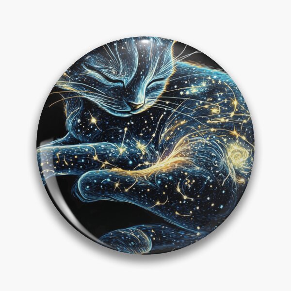 Item preview, Sleepy Cat with Celestial Fur - Starry Night Art designed and sold by Creet-Design.