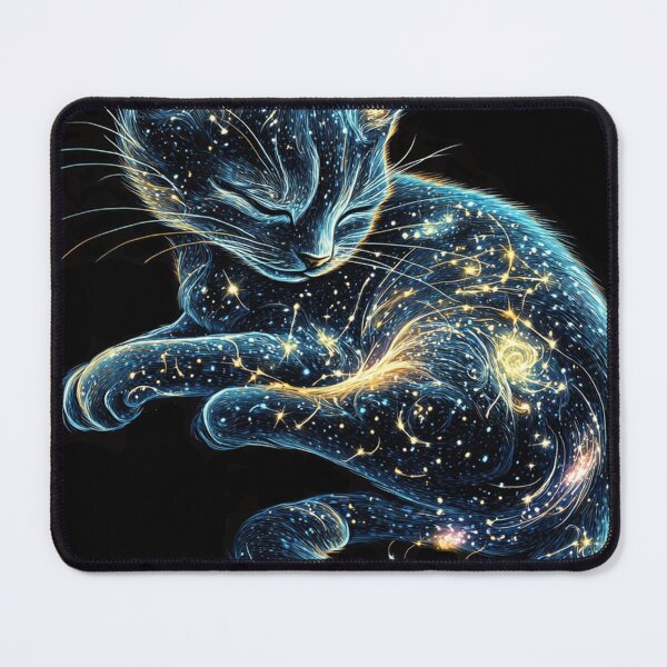 Item preview, Sleepy Cat with Celestial Fur - Starry Night Art designed and sold by Creet-Design.