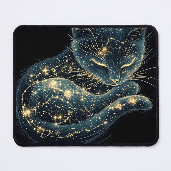 Item preview, Sleepy Cat with Celestial Fur - Starry Night Art designed and sold by Creet-Design.