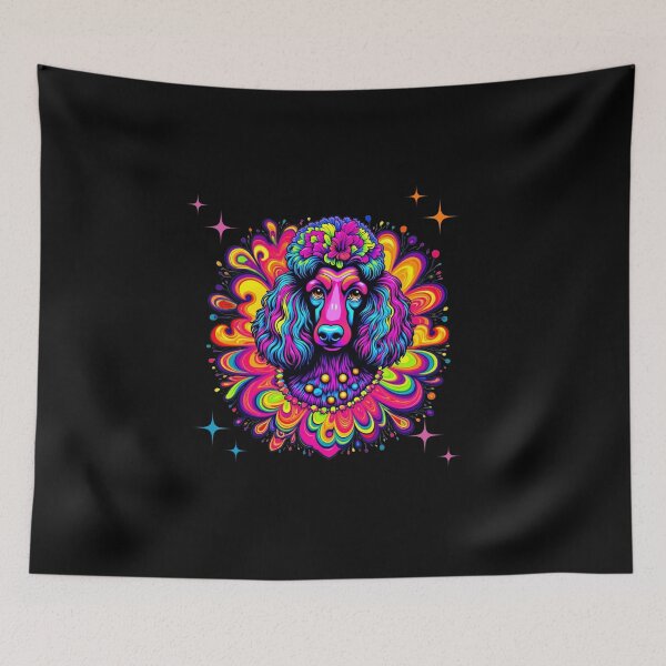 Item preview, Poodle psychedelic art style colorful swirl design designed and sold by Endo Designs - cause Love and Life matters.