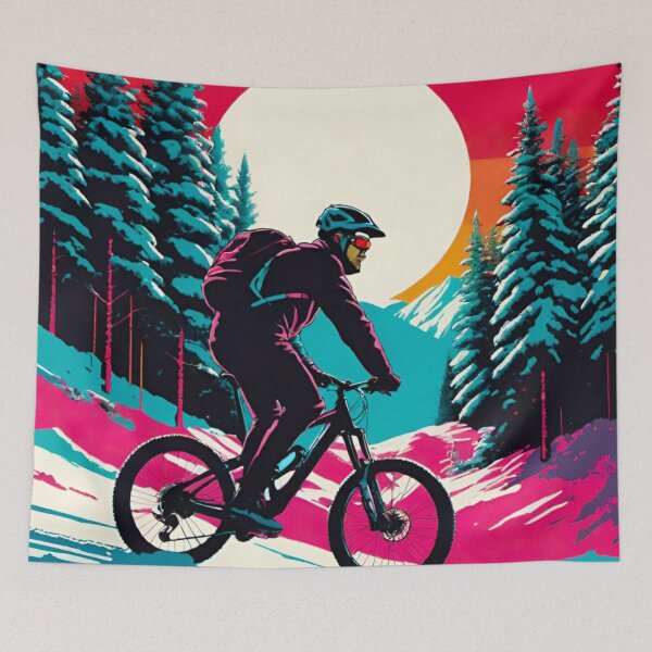 Item preview, Classic Snowy MTB Ride on Christmas Eve designed and sold by GrizzlyCollective.