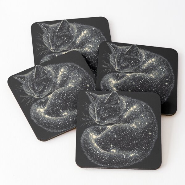 Item preview, Sleepy Cat with Celestial Fur - Starry Night Art designed and sold by Creet-Design.