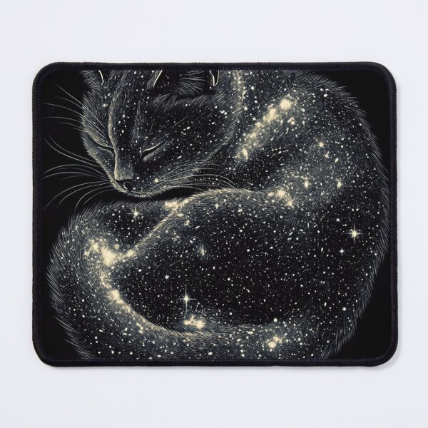 Item preview, Sleepy Cat with Celestial Fur - Starry Night Art designed and sold by Creet-Design.