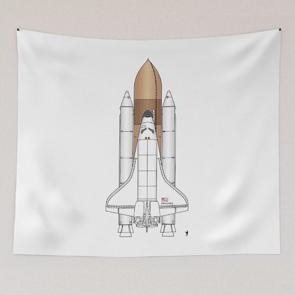 Item preview, Space Shuttle Blueprint in High Resolution (white)  designed and sold by RyansWorkshop.