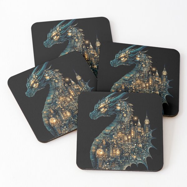 Item preview, Steampunk Dragon Cityscape - Dark Fantasy Art designed and sold by Creet-Design.