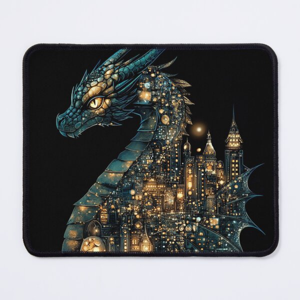 Item preview, Steampunk Dragon Cityscape - Dark Fantasy Art designed and sold by Creet-Design.