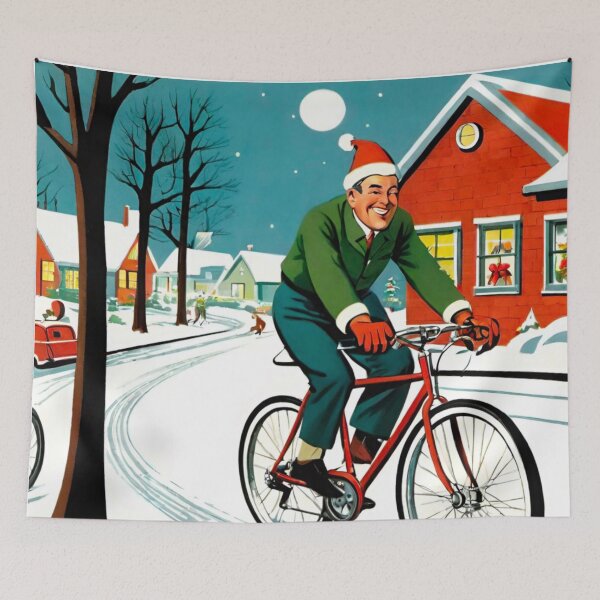 Item preview, MTB Rider’s Classic Snowy Christmas Journey designed and sold by GrizzlyCollective.