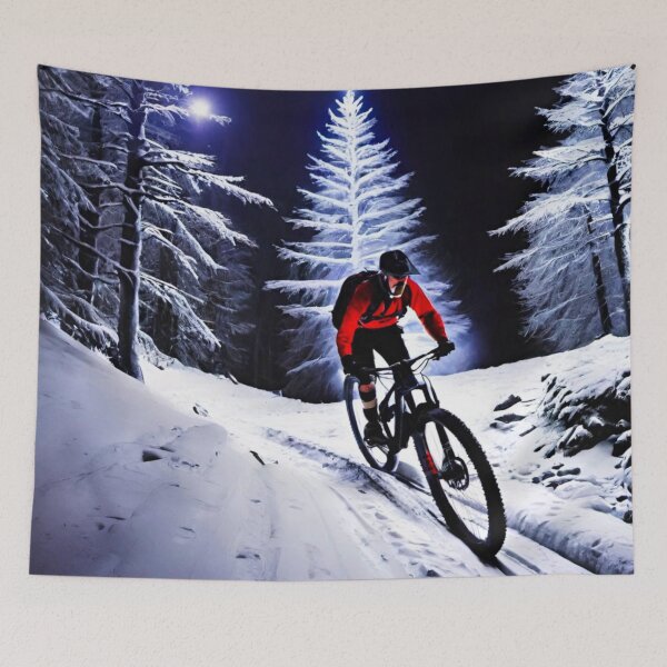 Item preview, Snow-Covered Trails for a Festive MTB Ride designed and sold by GrizzlyCollective.