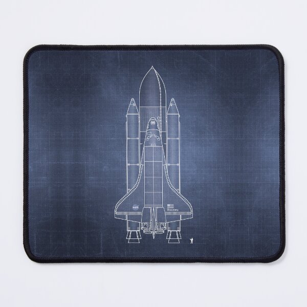 Item preview, Space Shuttle Blueprint in High Resolution (dark blue) designed and sold by RyansWorkshop.
