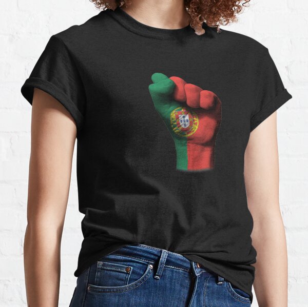 Flag of Portugal on a Raised Clenched Fist Classic T-Shirt
