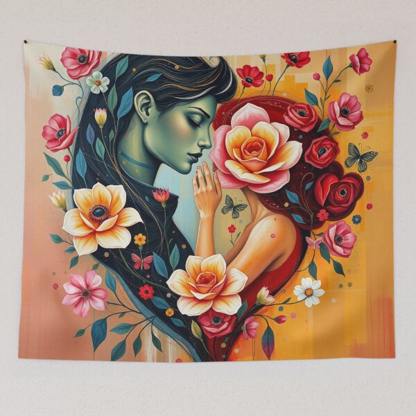 Item preview, Quantum Love: Hearts and Flowers in Abstract Fusion designed and sold by 0penvimark.
