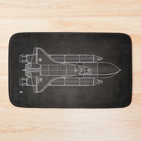 Item preview, Space Shuttle Blueprint in High Resolution (chalkboard black)  designed and sold by RyansWorkshop.