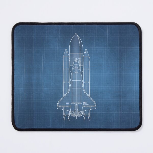 Item preview, Space Shuttle Blueprint in High Resolution (light blue) designed and sold by RyansWorkshop.