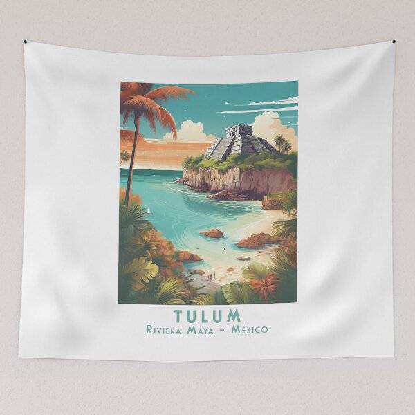 Item preview, Vintage Retro Travel Poster: Tulum – Tropical Riviera Maya, Mexico designed and sold by pod24.
