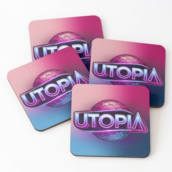 Item preview, Vibrant Futuristic Utopia Text with Abstract Colorful Background designed and sold by Creative88Art.