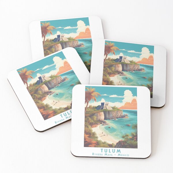Item preview, Vintage Retro Travel Poster: Tulum – Cliff Paradise of the Riviera Maya, Mexico designed and sold by pod24.