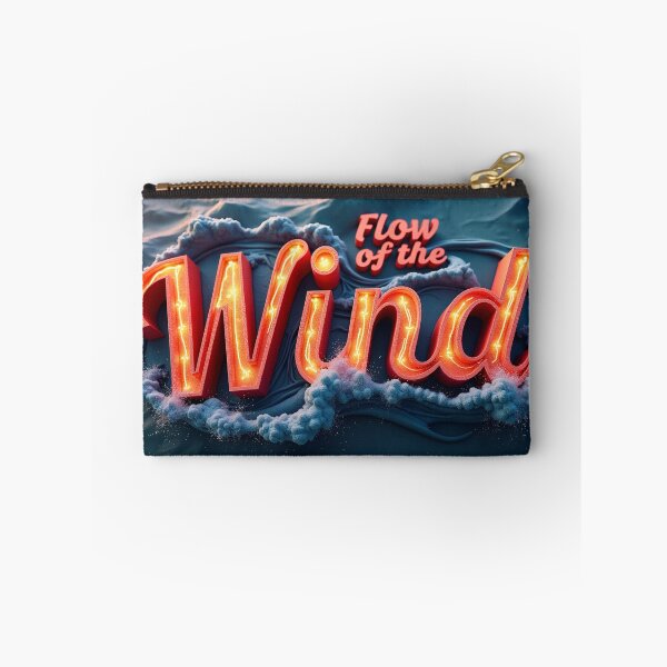Item preview, Flow of the Wind Text Art Over Blue Ocean Waves designed and sold by Creative88Art.