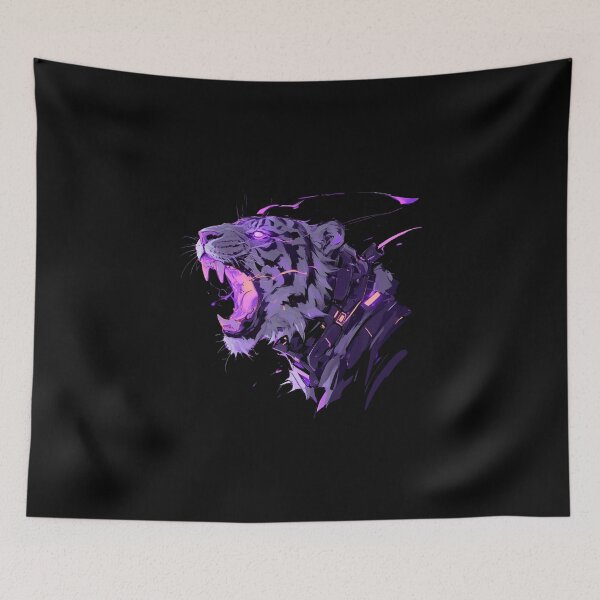 Item preview, Cyber Black Tiger // Black Tiger // Cool Animal // Cyber Animal // Animal Art // Animal Warrior // Animal Cute Art // Gaming Aesthetic stickers designed and sold by SMARTKIT  DESIGNAGENCY.