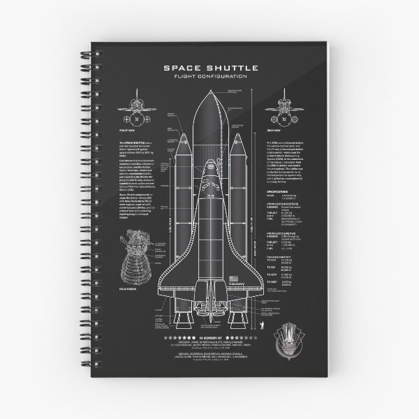 Item preview, Space Shuttle Blueprint in High Resolution (all black)  designed and sold by RyansWorkshop.