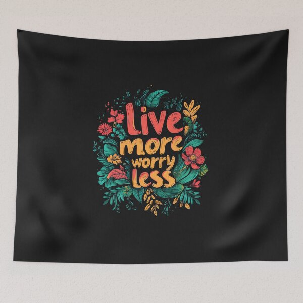 Item preview, Live More Worry Less | T-Shirt designed and sold by NicolasGlowArt.