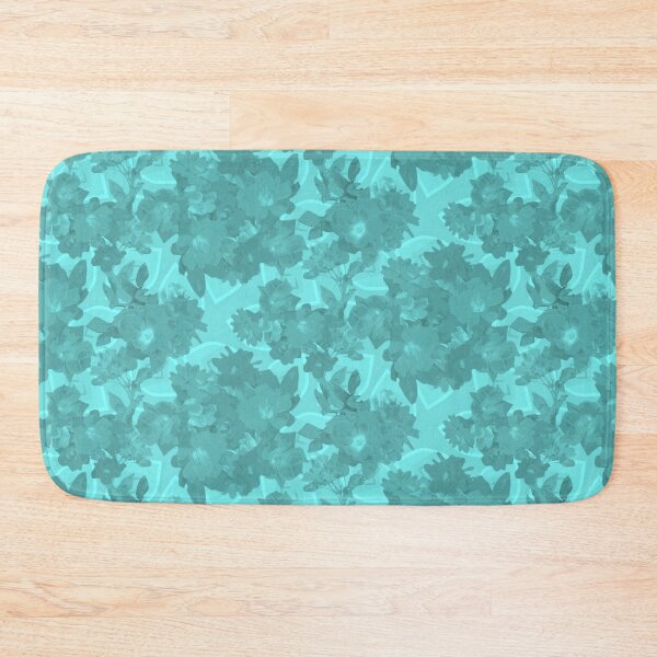 Item preview, Impatiens Monochrome Halfdrop Cyan 80ffff designed and sold by Art in My Loft.