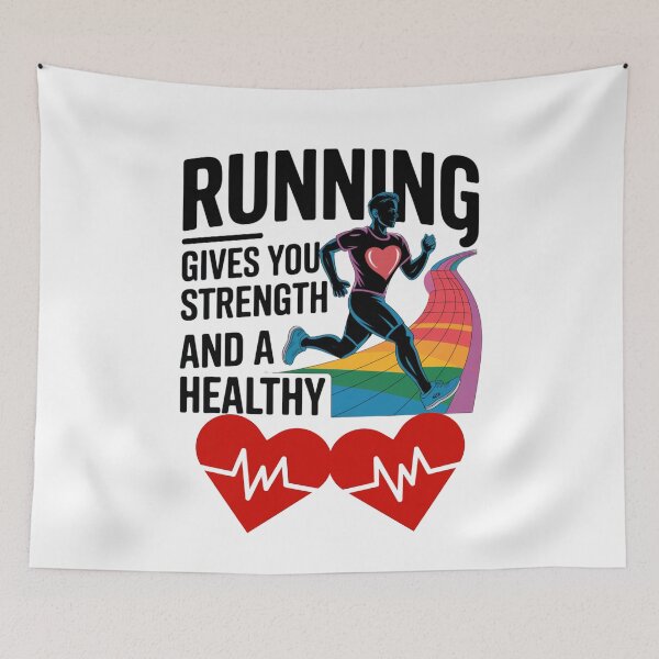 Item preview,  Running Gives You Streng And A Healty Heart - Motivational T-shirt For Runners And Athletes designed and sold by Creomix.