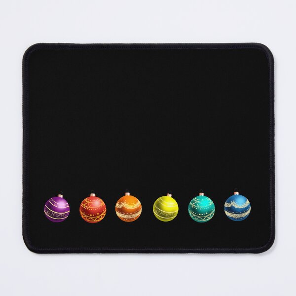 Item preview, Six festive Christmas balls in bright colors – yellow, orange, red, turquoise, blue and purple – perfect decoration for the Christmas season designed and sold by Nadja Leutloff.