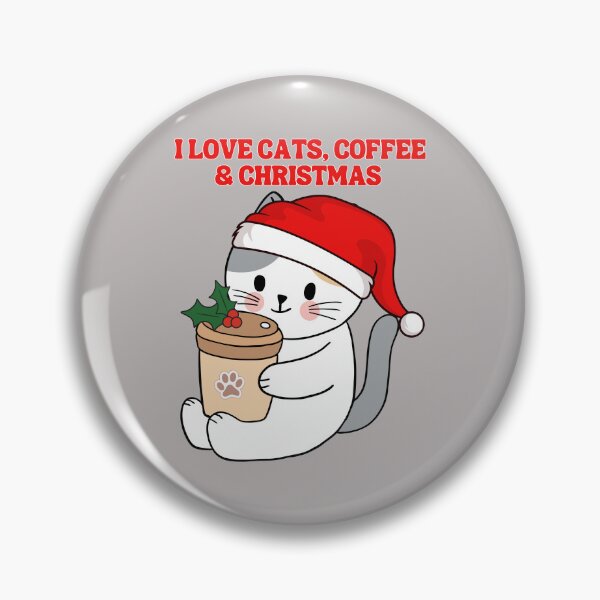 Item preview, I love cats, coffee and Christmas designed and sold by BigfeetLittlepaws.