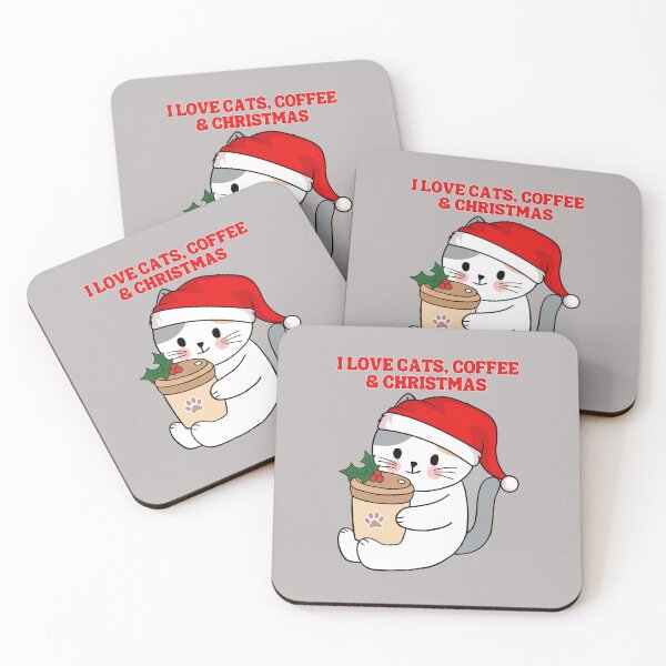 Item preview, I love cats, coffee and Christmas designed and sold by Britishdelights.