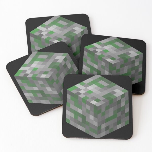 Item preview, Mossy Cobblestone Block Minecraft Block Icon designed and sold by Kubala Designs.