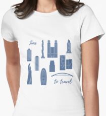 Unusual Japanese architecture. Travel and leisure. Women's Fitted T-Shirt