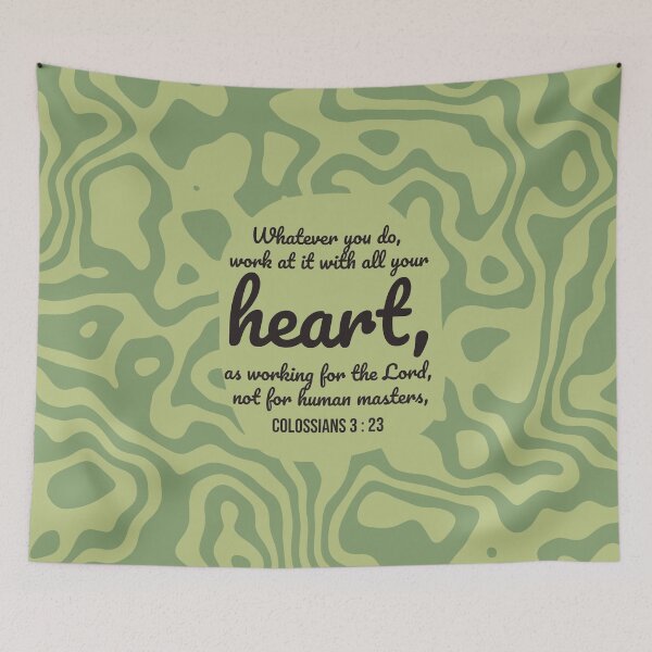 Item preview, Colossians 3 : 23 - Work with all your heart - Bible passage designed and sold by JF Designs.