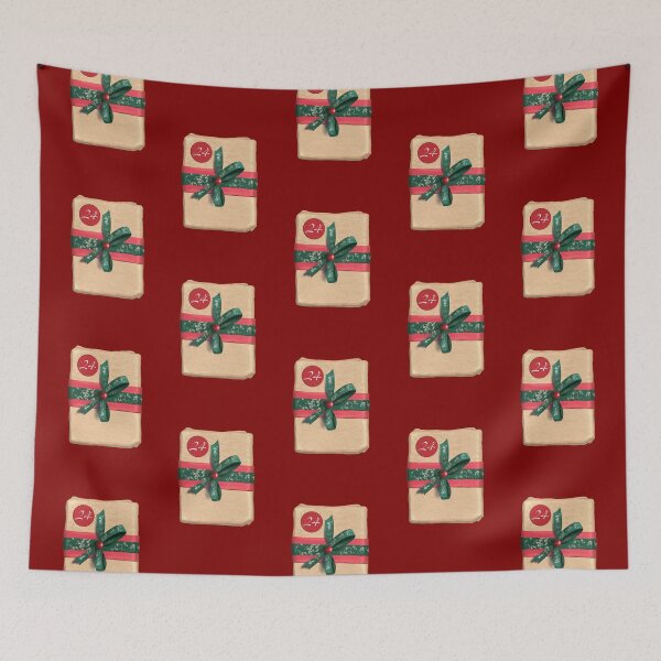 Item preview, Festive gift package with kraft paper, red and green bow, and a sticker with the number 24 - Perfect for Christmas, Advent calendars and festive decorations designed and sold by Nadja Leutloff.