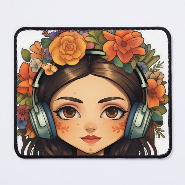 Item preview, Magnetic girl in flowers and music sees you designed and sold by DotLineColor.