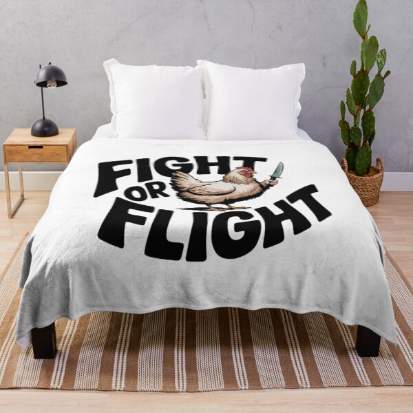 Item preview, Fight or Flight, hen, chicken, funnyfits70, Humor, Funny, retro, vintages, funny quotes, animal humor, designed and sold by FunnyFits70.