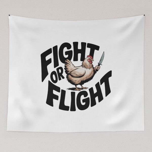 Item preview, Fight or Flight, hen, chicken, funnyfits70, Humor, Funny, retro, vintages, funny quotes, animal humor, designed and sold by FunnyFits70.