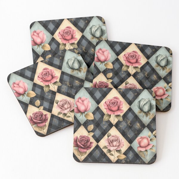 Item preview, Shabby Chic Checkered Flowers Pattern 2 designed and sold by Gypsykiss.