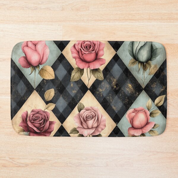 Item preview, Shabby Chic Checkered Flowers Pattern 2 designed and sold by Gypsykiss.