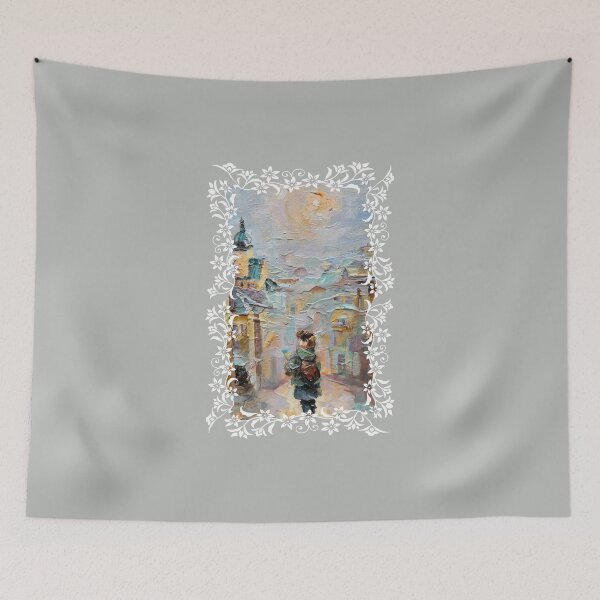 Item preview, Ukrainian Flag Patriotic Сityscape Oil Painting Landscape designed and sold by Dariia Zhyrova.