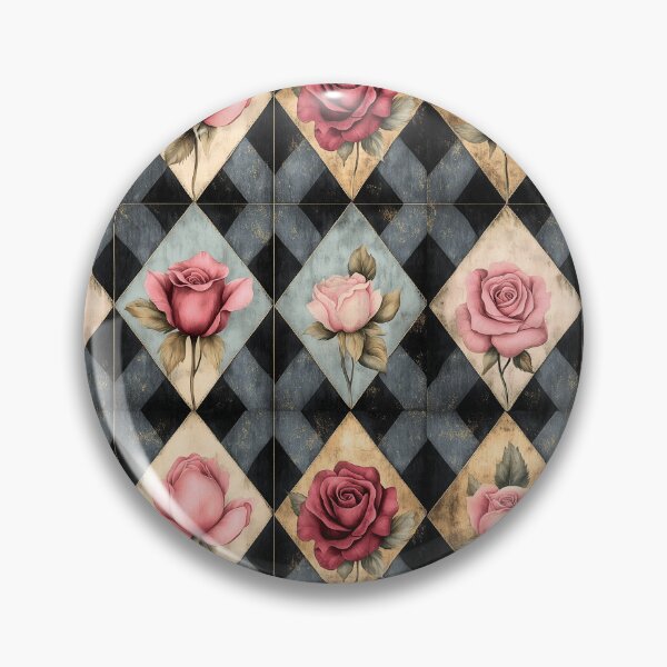 Item preview, Shabby Chic Checkered Flowers Pattern 3 designed and sold by Gypsykiss.