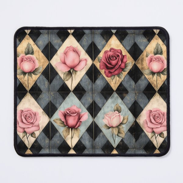 Item preview, Shabby Chic Checkered Flowers Pattern 3 designed and sold by Gypsykiss.