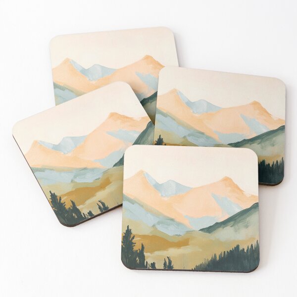 Item preview, mountains forest beige nature minimalist designed and sold by ArtHouseNiklas.