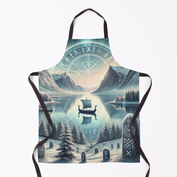 Item preview, Nordic Fjord with Viking Longship designed and sold by Nordic-Muse.