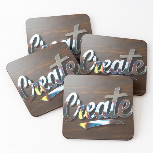 Item preview, Reflective Metallic 'Create' Sign on Wooden Background designed and sold by Creative88Art.