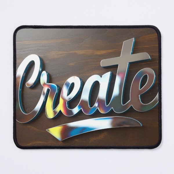 Item preview, Reflective Metallic 'Create' Sign on Wooden Background designed and sold by Creative88Art.